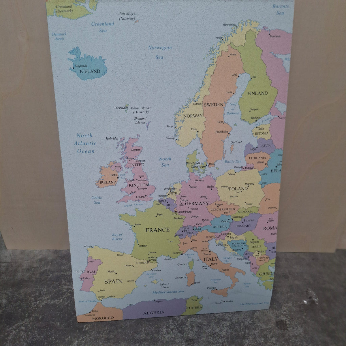 OUTLET - Prikbord Europa - zelfklevend - 60 x 90 cm