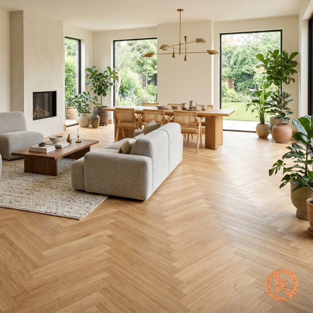 Flexura Flexura Hudson– Visgraat eiken parket klik-kurkvloer - per m2