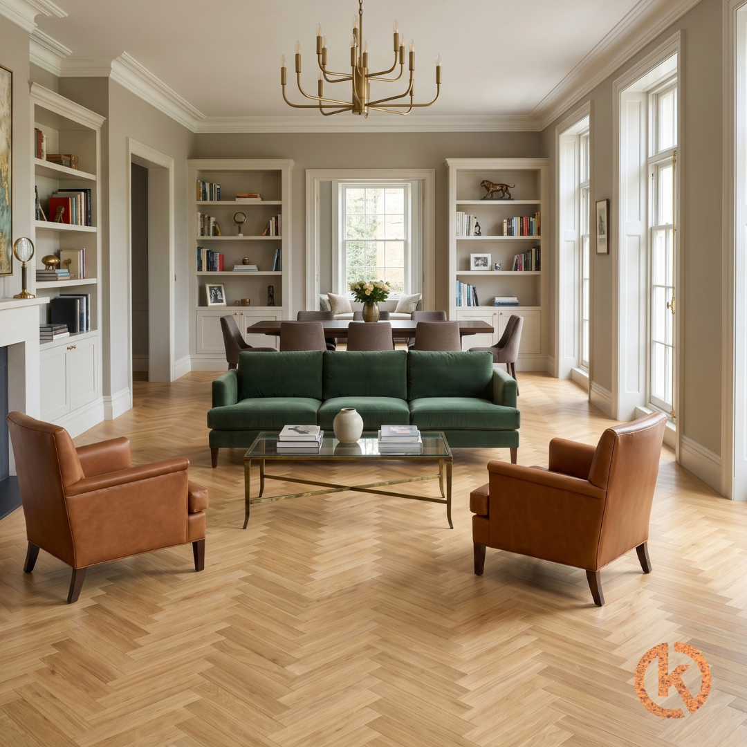 Flexura Flexura Hudson– Visgraat eiken parket klik-kurkvloer - per m2