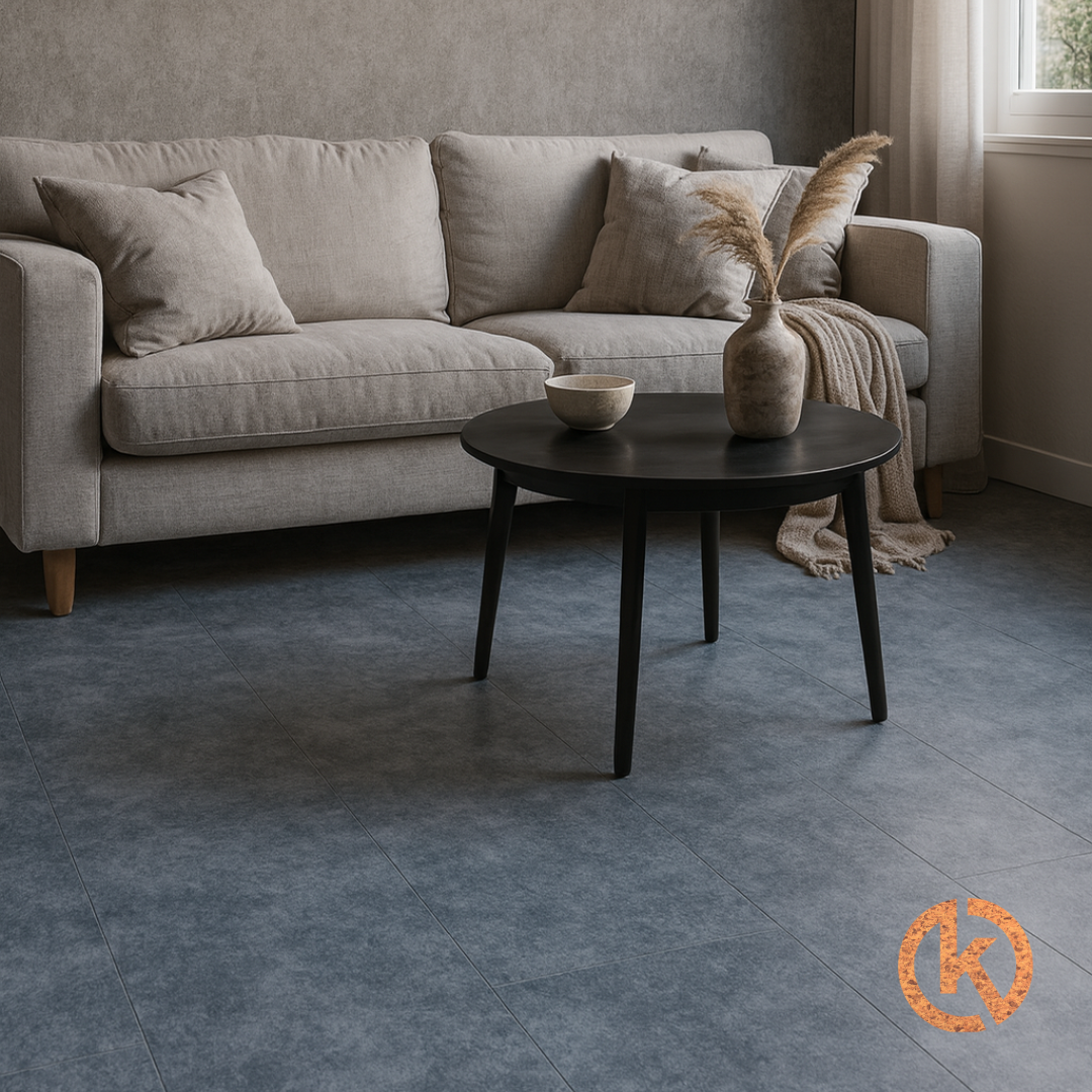 Granorte Gelakte plak kurkvloer - Concrete Dark - 60 x 30 cm - per m2