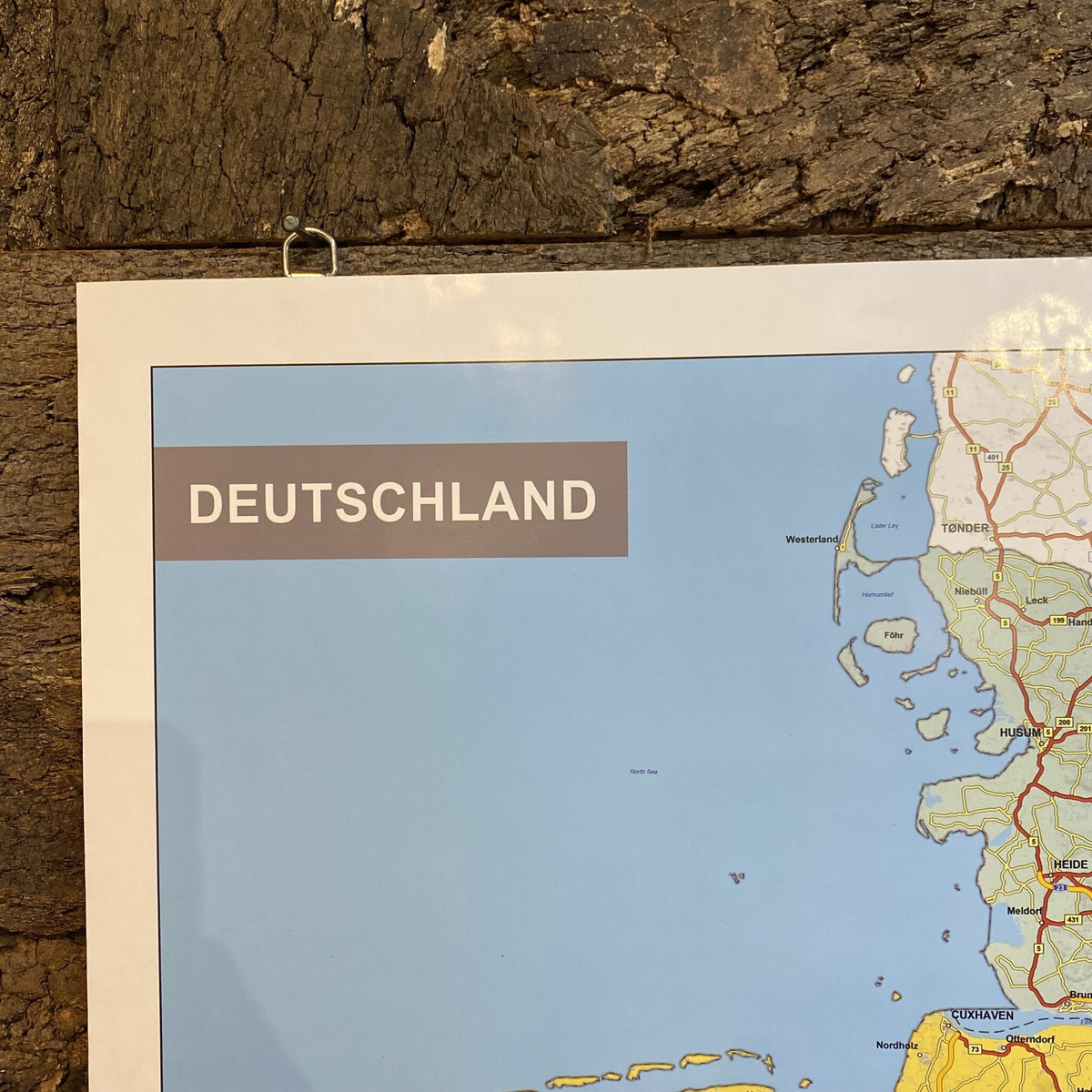 Korkonline Kork-Pinnwand – Landkarte Deutschland - 118 x 82 cm - INKL Aufhängehaken