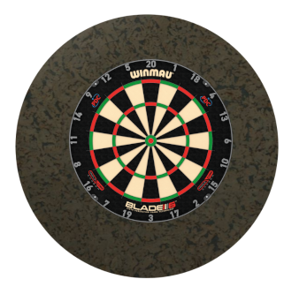 kurk24 Design Dartbord achterwand - Black Smoke - ROND - 80cm