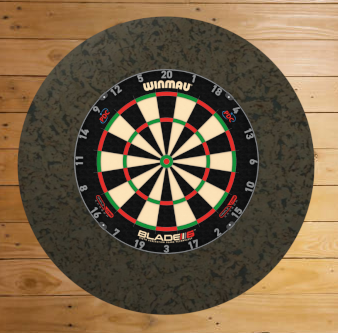 kurk24 Design Dartbord achterwand - Black Smoke - ROND - 80cm