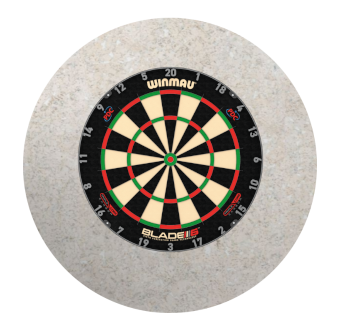 Design Dartbord achterwand - Country Ivory - ROND - 80cm