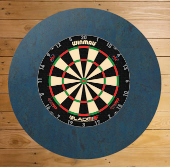 Kurk24 Design Dartbord achterwand - Navy Blue - ROND - 80cm