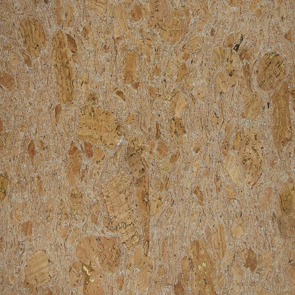Exclusief Kurkbehang op rol - Twist Goud - 100 cm breed - 0,3mm dik