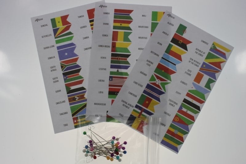 Kurk24 Flaggen-Pins, Fahnen-Pins - AFRIKA - 25 Stück