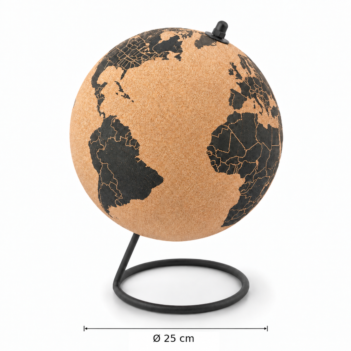 Kurk24 Grote kurk wereldbol - globe - diameter 25 cm.