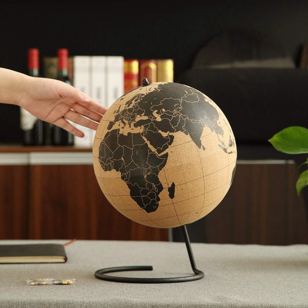 Grote kurk wereldbol - globe - diameter 25 cm.