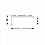 Kurk24 Hoekprofiel 10mm - zelfklevend - 3m - RVS