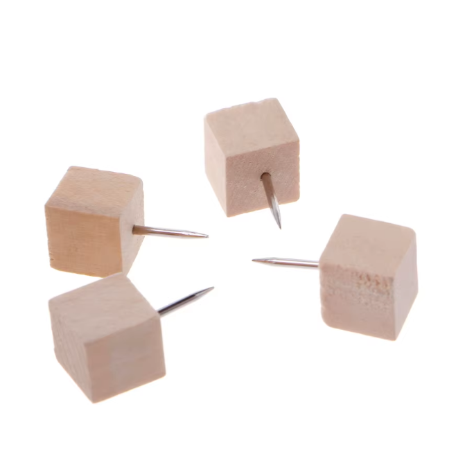 Kurk24 Houten Pushpins – Vierkant – 30 Stuks