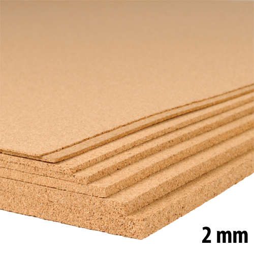 Industrie kurkplaat - 60 x 90 cm - 2mm dik