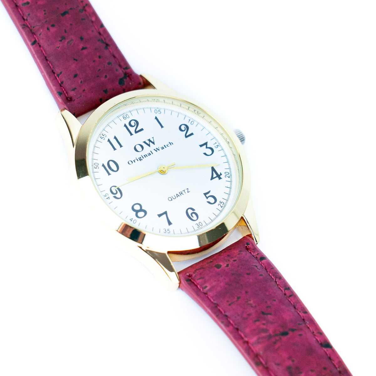Kurk24 Kurk horloge - Quartz - Bordeaux rood