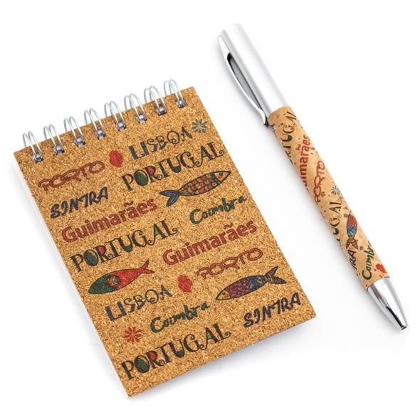 Kurk24 Kurk notitieblok + kurk pen - Sardientjes