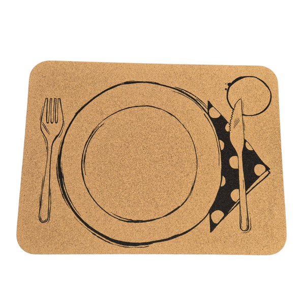 Kurk placemats set 4 stuks - Bestek
