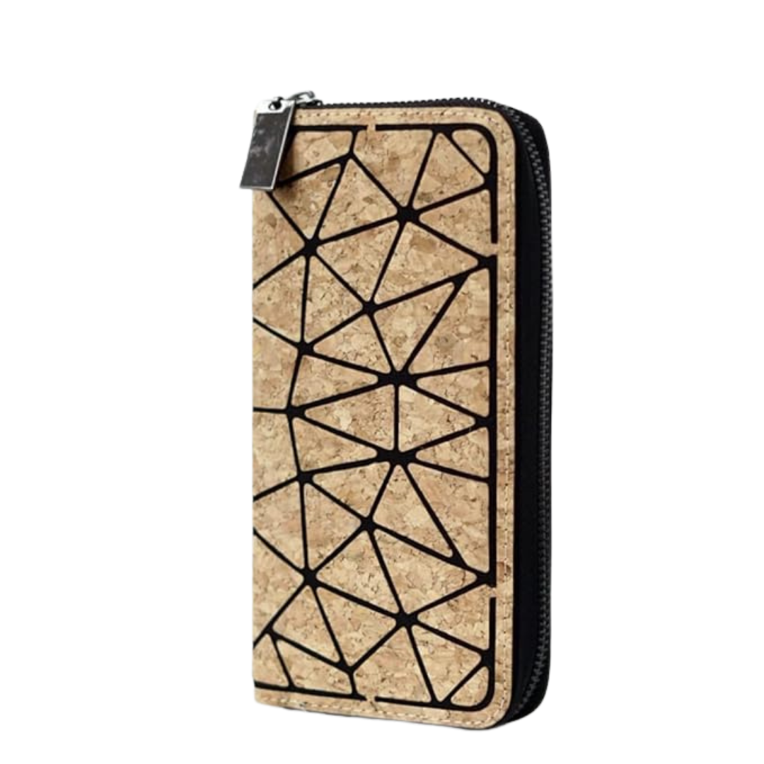 Kurk24 Kurk Portemonnee - Geometrisch - Dames groot - 19 x 10 cm