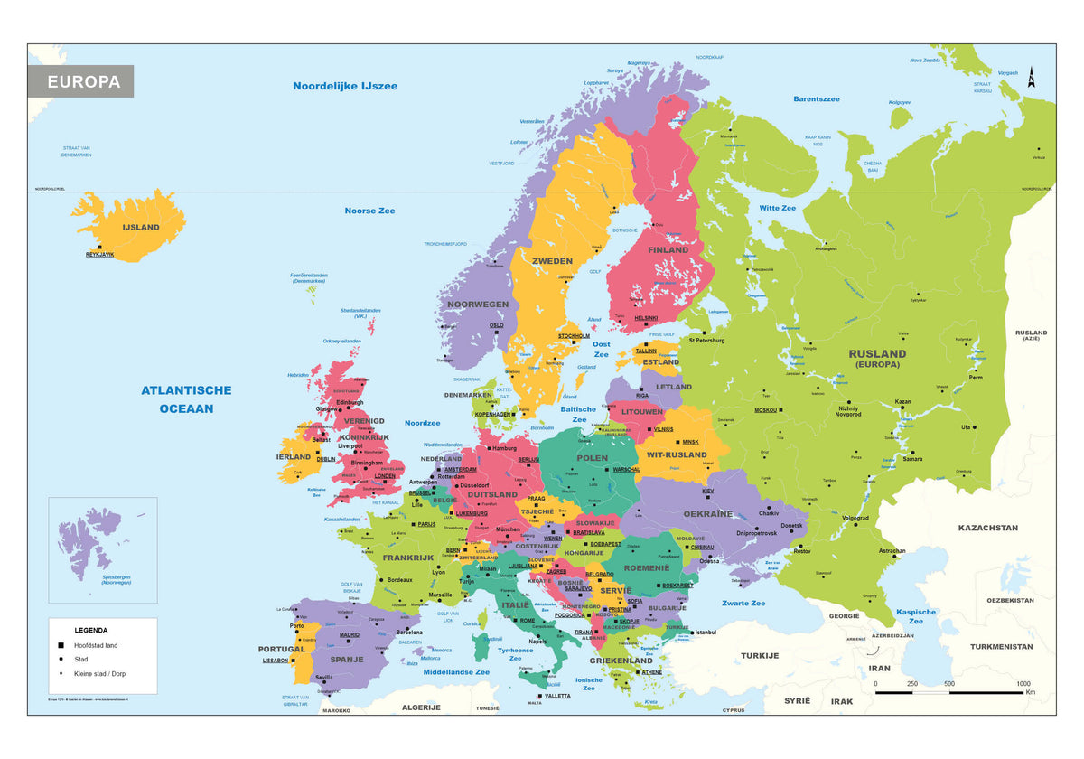 Kurk24 Kurk prikbord Europa - 100 x 140 cm
