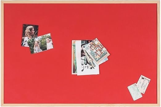Kurk24 Kurk prikbord - houten lijst - 120 x 90 cm  - Rood