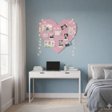 Kurk24 Kurk prikbord in hartvorm – Zelfklevend - ROZE – 60 x 65 cm – 6 mm dik