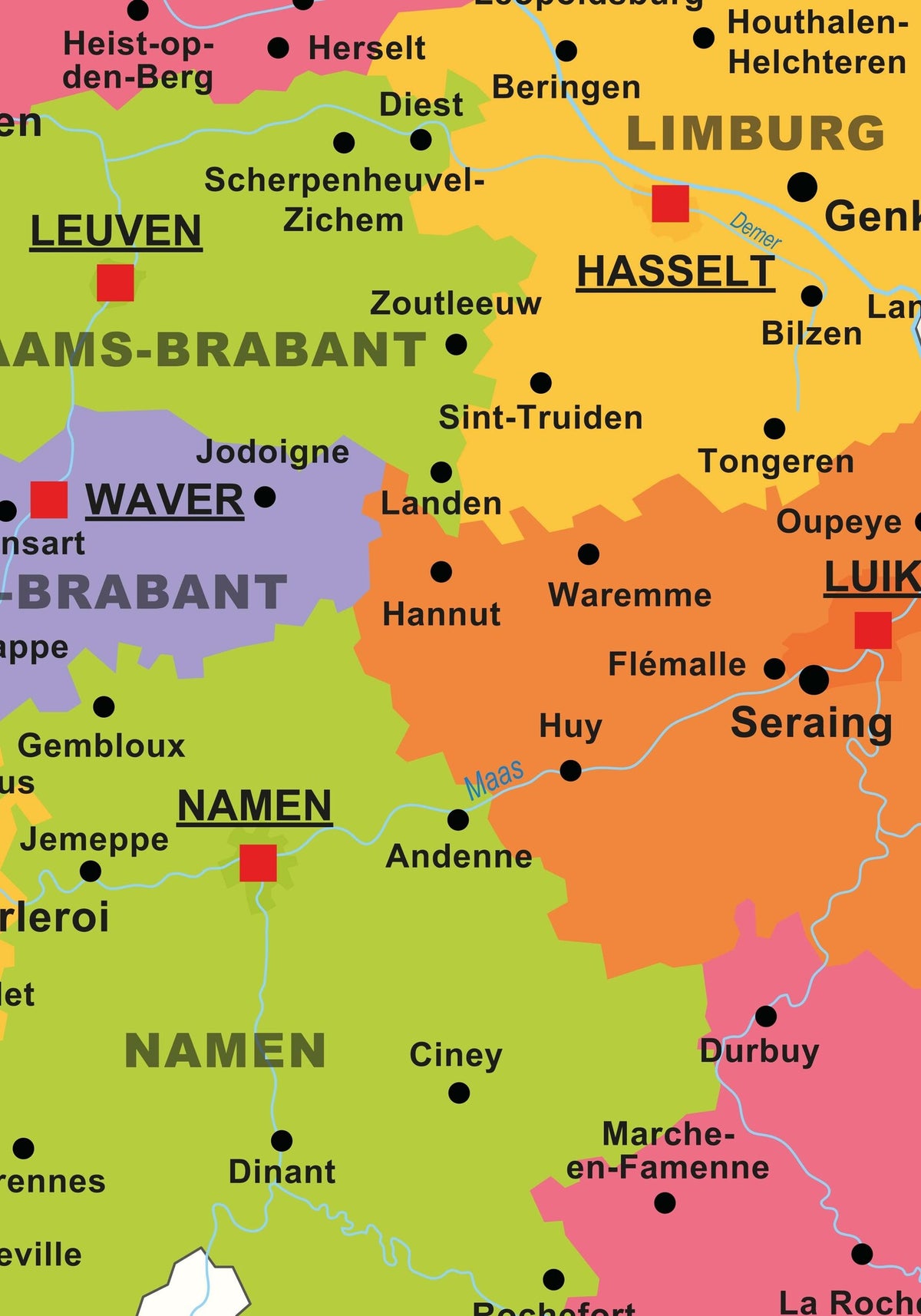 Kurk24 Kurk prikbord landkaart België - 60 x 90 cm