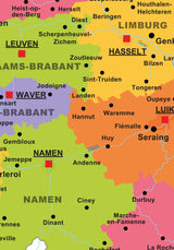 Kurk24 Kurk prikbord landkaart België - 60 x 90 cm