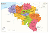 Kurk24 Kurk prikbord landkaart België - 60 x 90 cm