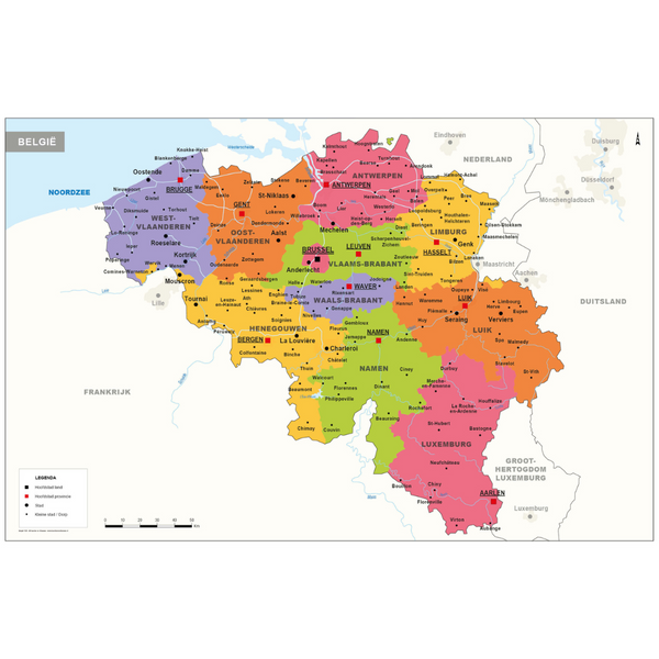 Kurk prikbord landkaart België - 60 x 90 cm
