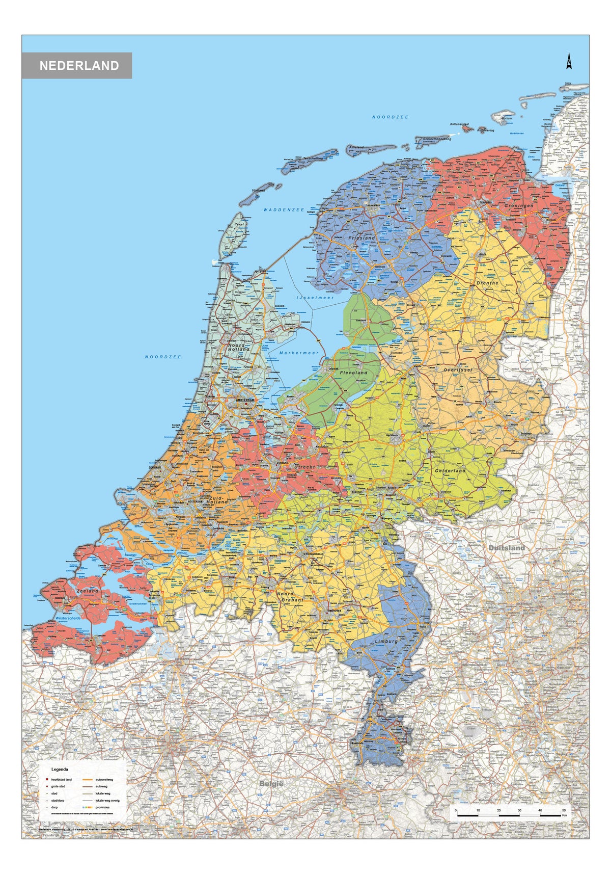 Kurk24 Kurk prikbord landkaart Nederland XL  - 100 x 140 cm