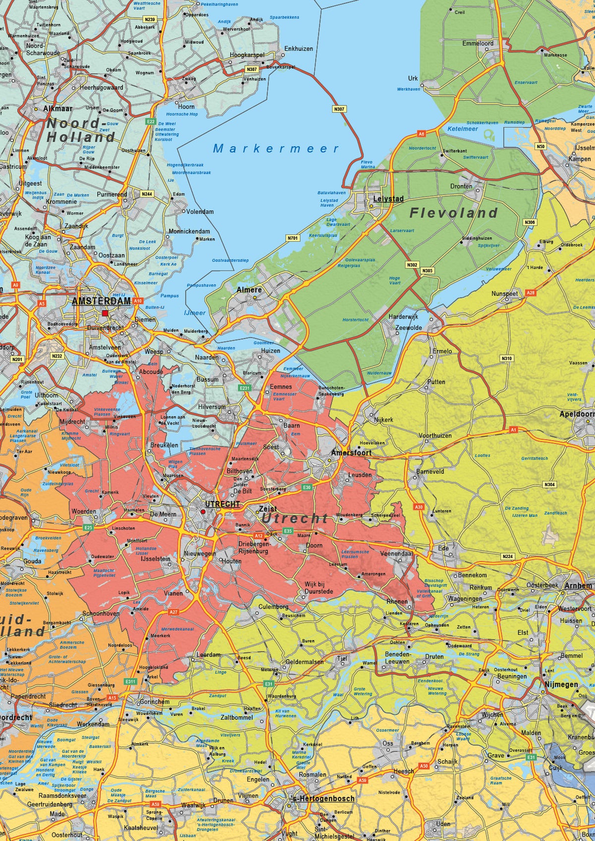 Kurk24 Kurk prikbord landkaart Nederland XL  - 100 x 140 cm