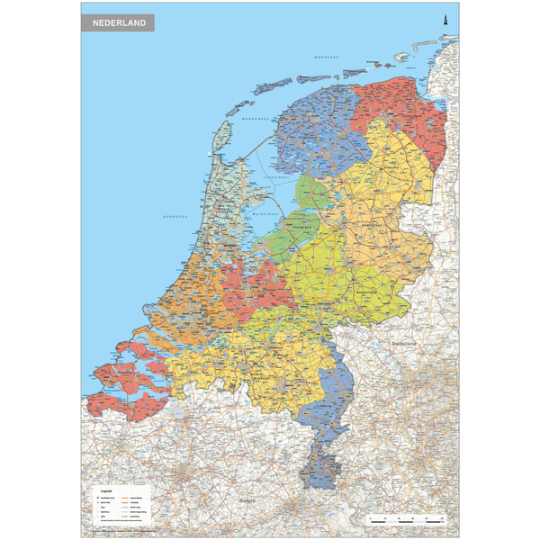 Kurk prikbord landkaart Nederland XL  - 100 x 140 cm