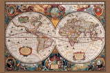 Kurk24 Kurk prikbord wereldkaart - HISTORISCH - 60 x 90 cm - 9mm multiplex & 6mm kurk