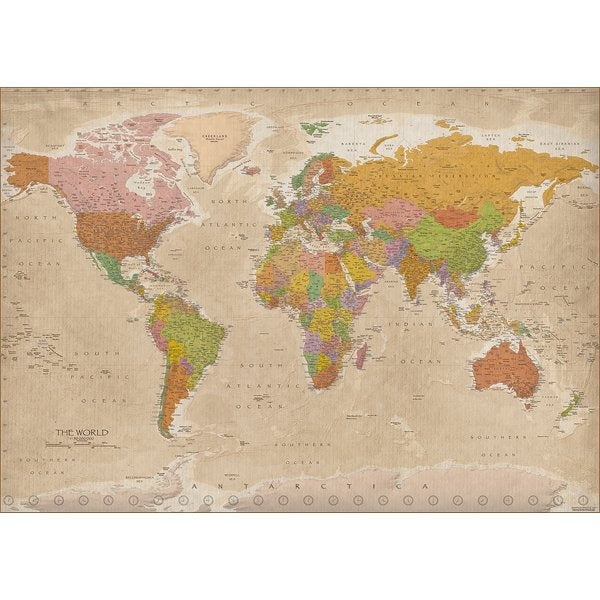 Kurk24 Kurk prikbord wereldkaart - VINTAGE - 100 x 140 cm