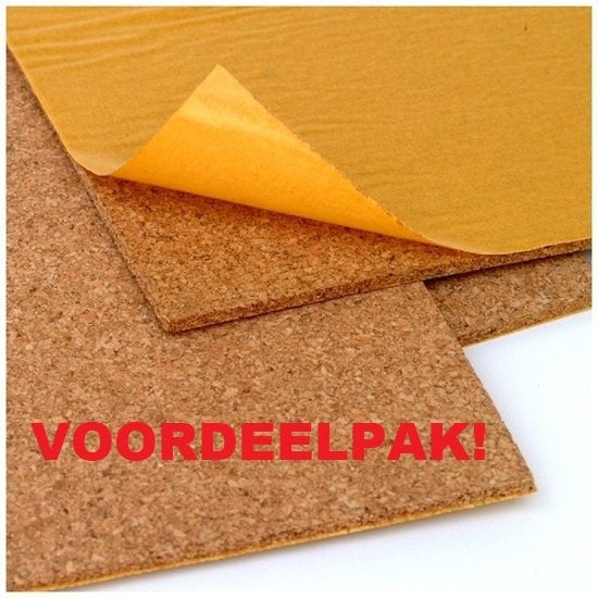 Kurk Prikbord zelfklevend - 60 x 90 cm - 8mm dik - VOORDEELPAK 13 STUKS