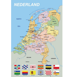 Kurk24 Kurk prikbord zelfklevend - landkaart Nederland - Pastel