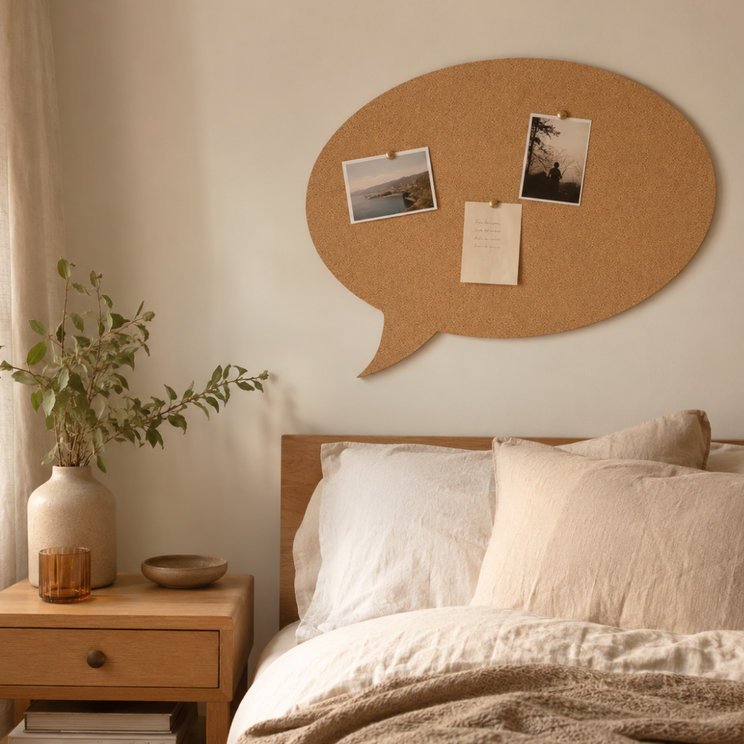 Kurk24 Kurk Spreekwolk Prikbord - zelfklevend - 80 x 53 cm - 6mm dik