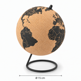 Kurk24 Kurk wereldbol - globe - diameter 15 cm.