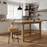 Kurk24 Kurk zigzag tafel - Kruk met metalen poten