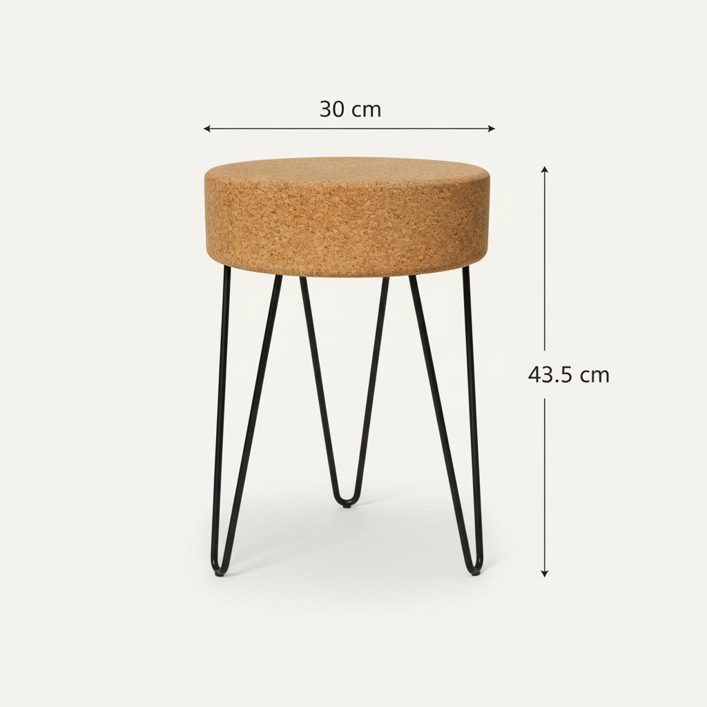 Kurk24 Kurk zigzag tafel - Kruk met metalen poten