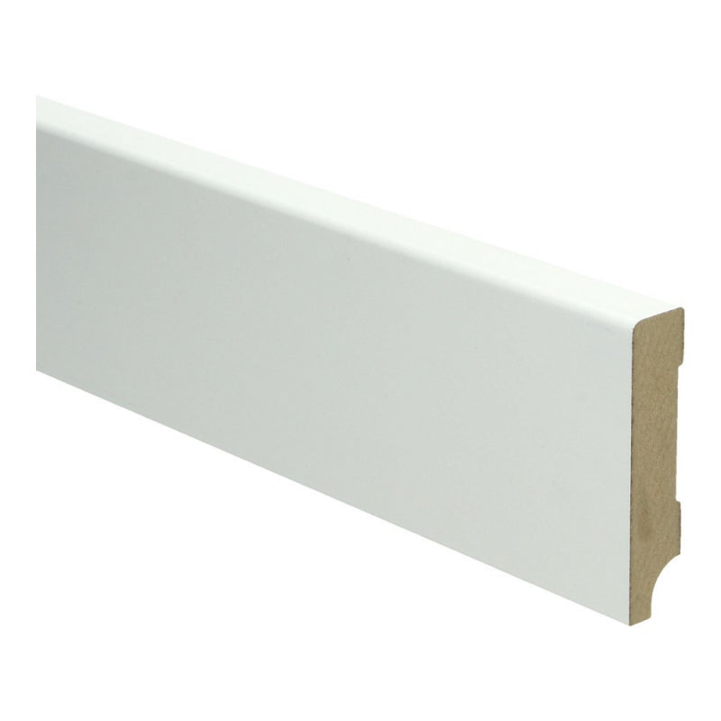 Kurk24 MDF Moderne plint 90x15 wit voorgelakt RAL 9010 - 2,4m