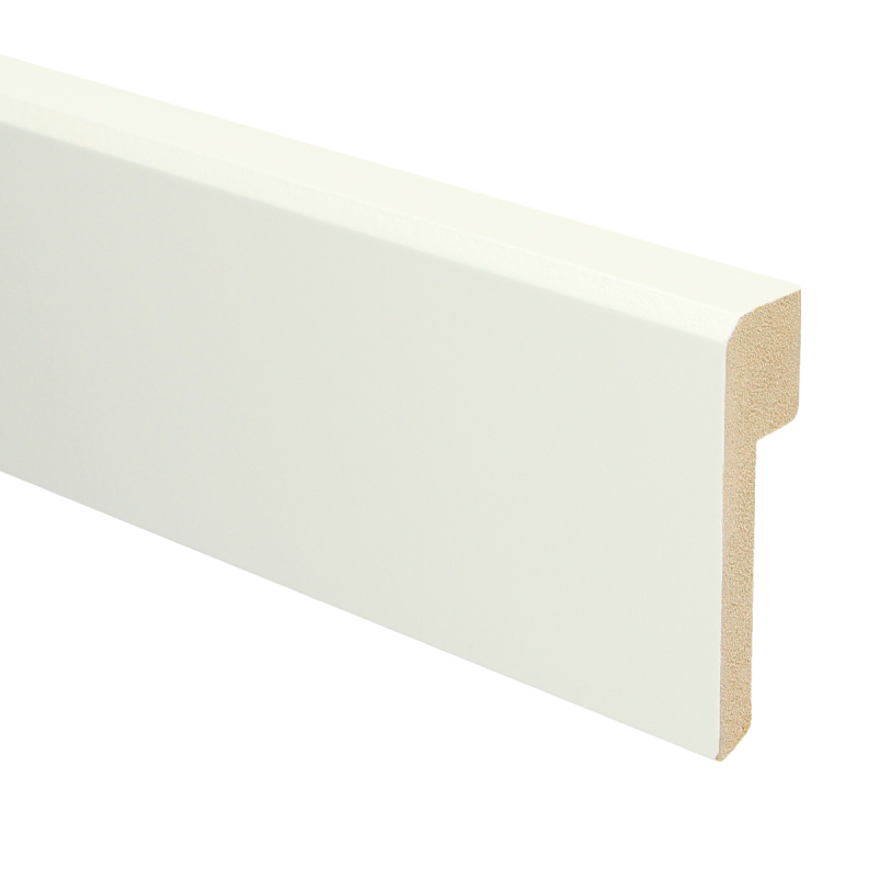Kurk24 MDF Renovatieplint 85x22 voorgelakt RAL 9010 - per 2,4 m1
