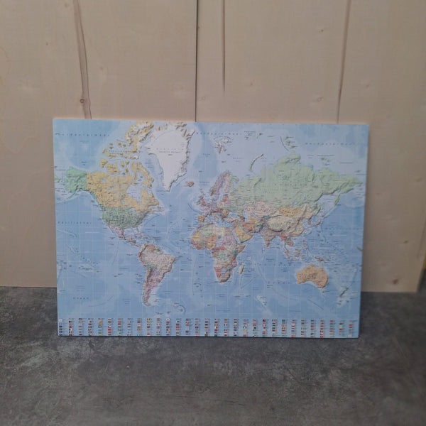 OUTLET - Prikbord Wereldkaart - 100 x 140 cm (duits-talig)