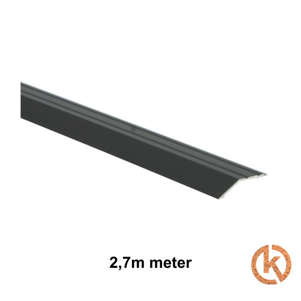 Overgangsprofiel zelfklevend 8mm zwart - 2,7m