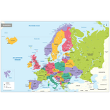 Kurk24 Poster Europakaart - 100 x 140 cm