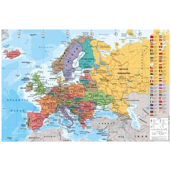 Poster Europakaart - 60 x 90 cm