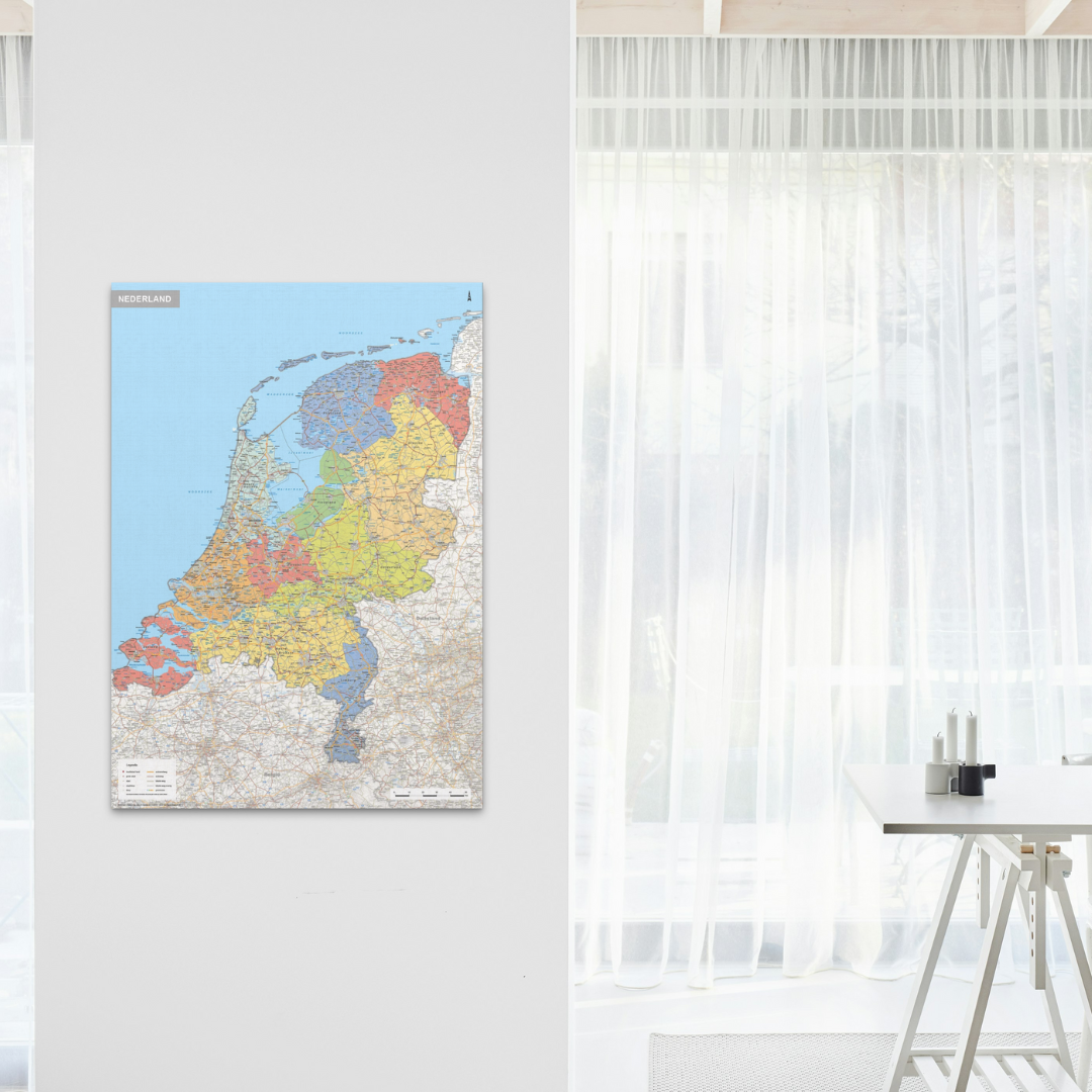 Kurk24 Poster landkaart Nederland - XL - 100 x 140 cm