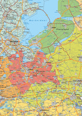 Kurk24 Poster landkaart Nederland - XL - 100 x 140 cm