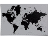 Kurk24 Poster wereldkaart zilver - 60 x 90 cm