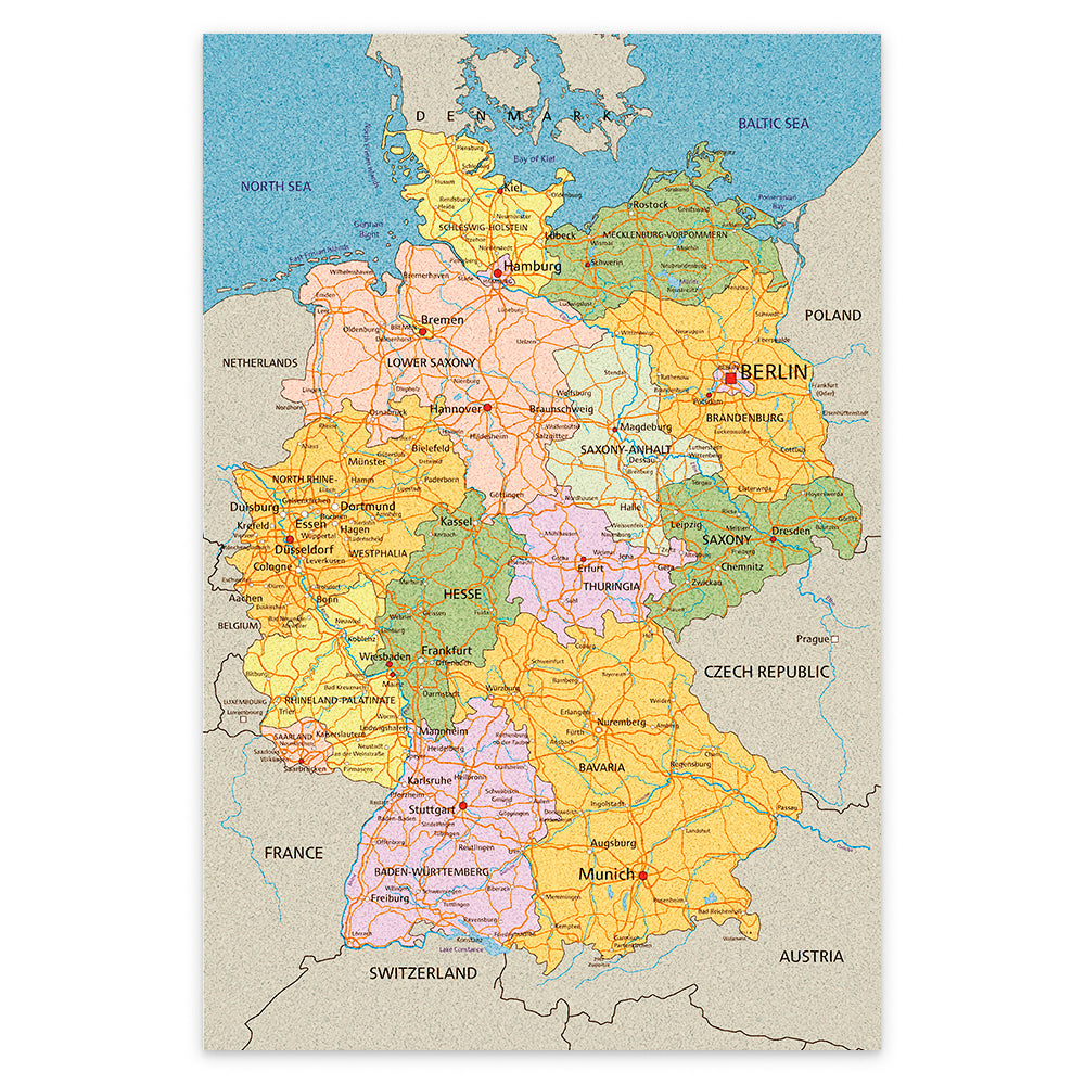 Kurk24 Prikbord Landkaart Duitsland - zelfklevend - 60 x 90 cm