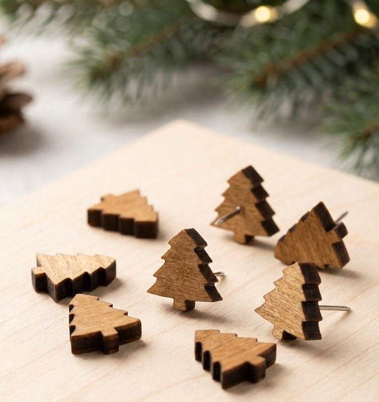 Kurk24 Pushpins – Houten Boompjes – 40 Stuks