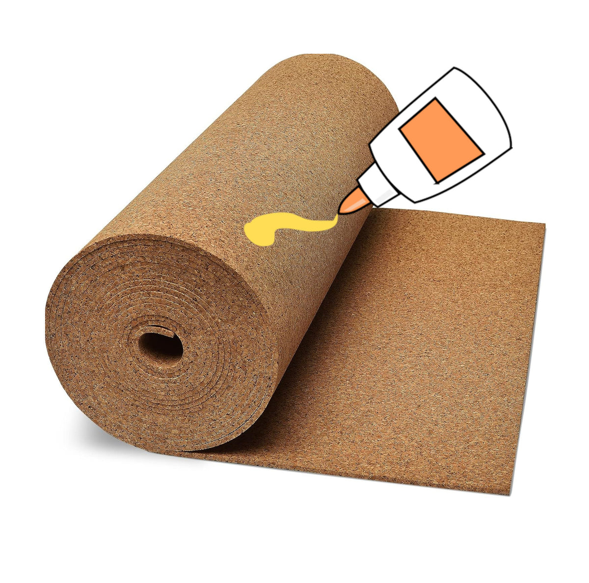 Kurk24 Rollenkork für Pinnwand -  Stärke: 10 mm - Breite: 1 m - Länge: 10 m - VORGEKLEBT